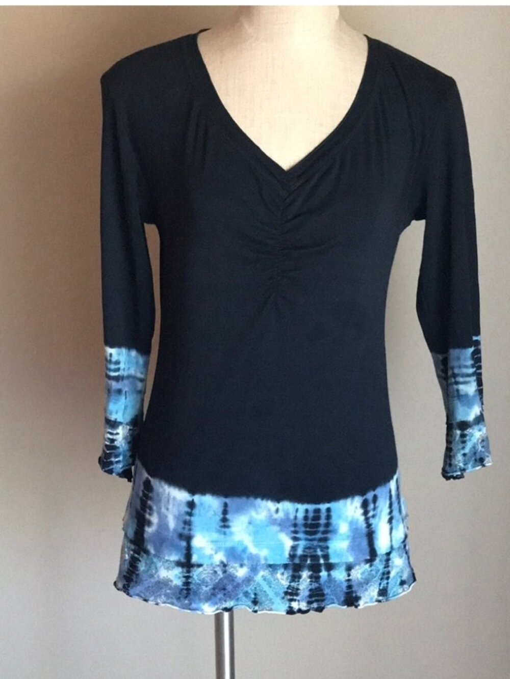 Tie-dye long sleeve cotton top